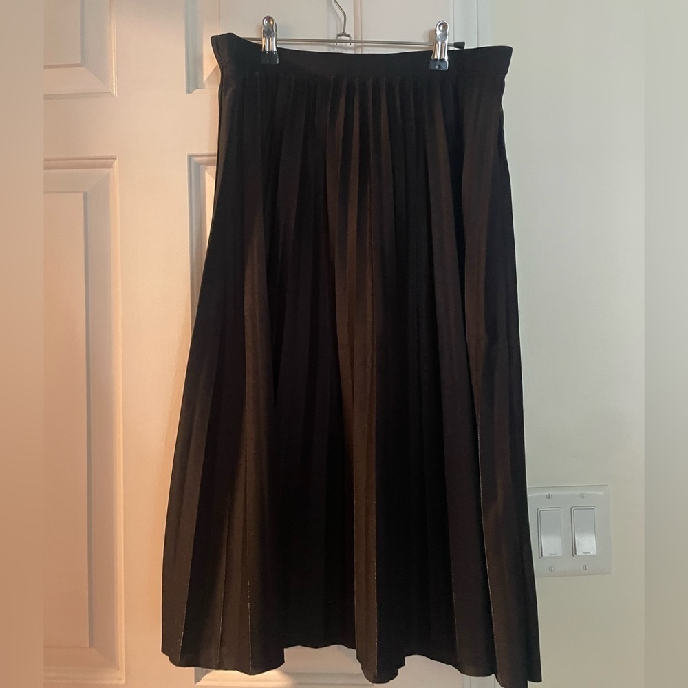 SHEIN Black A-Line Pleated Skirt